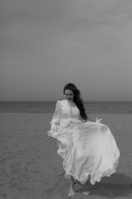 Düğüm Detaylı Elbise Ekru 20258