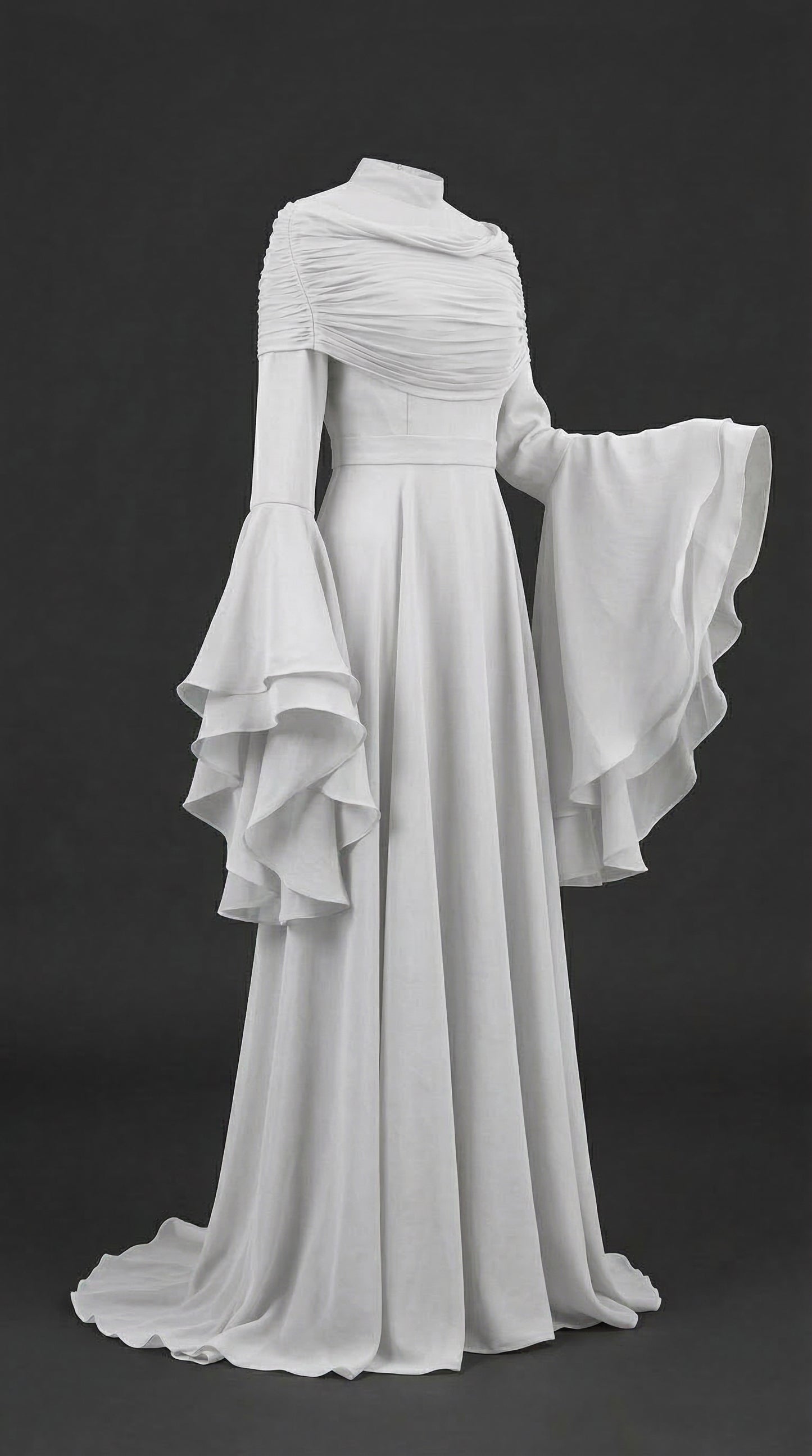 Volan Kollu Etollu Rita Dress Kahverengi