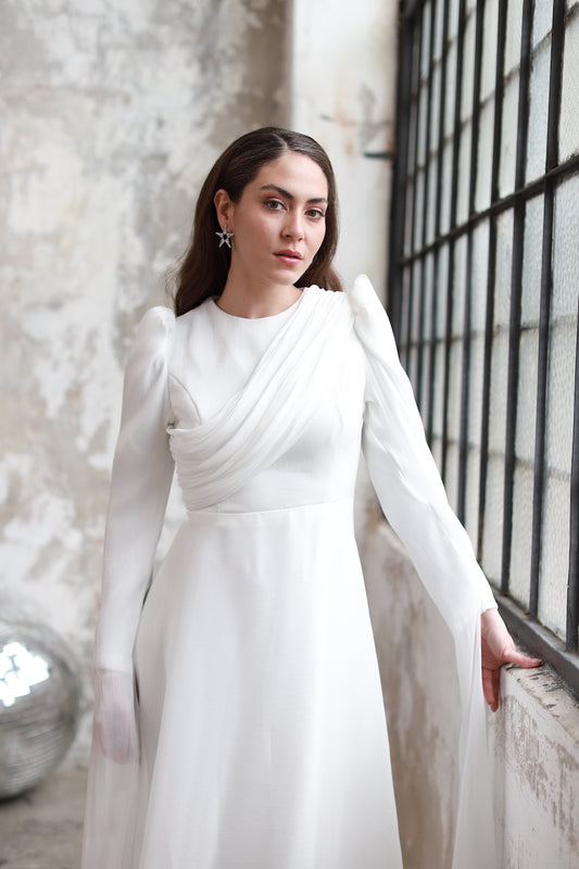 Kolları Detaylı Elbise Mint 20254