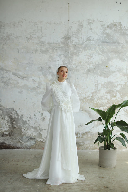 Robe de soirée scintillante couleur cuivre