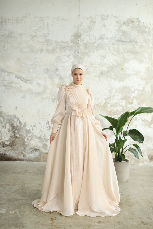 Robe de soirée scintillante couleur cuivre