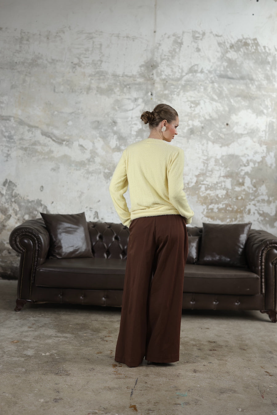 Pileli Bol Paça Palazzo Pantolon