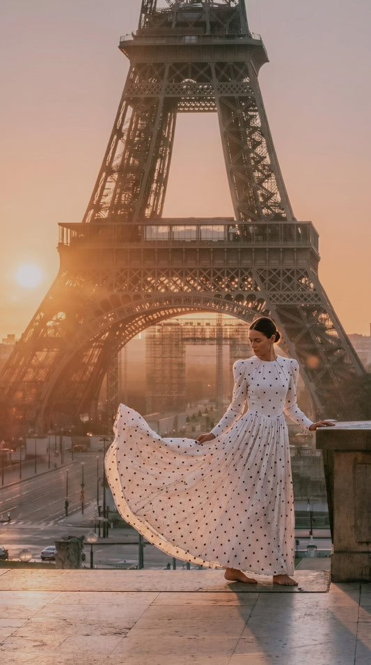 Élise Noir Puantiyeli Elbise-26009