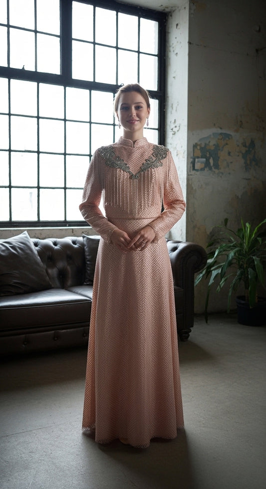 Shine Symphony Kristal File Kollu Püskül Detaylı Abiye_4