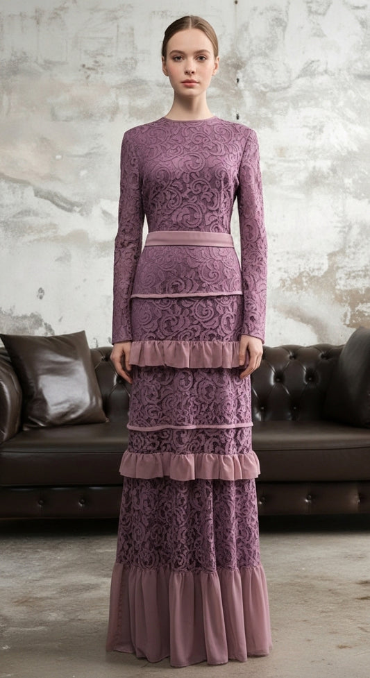 Püskül Pelerinli ve Puantiye Detaylı Balık Model Tasarım Abiye_32