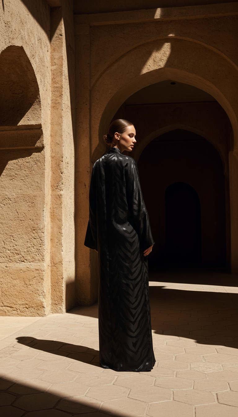 Sahra Noir Kimono Abaya – 26621