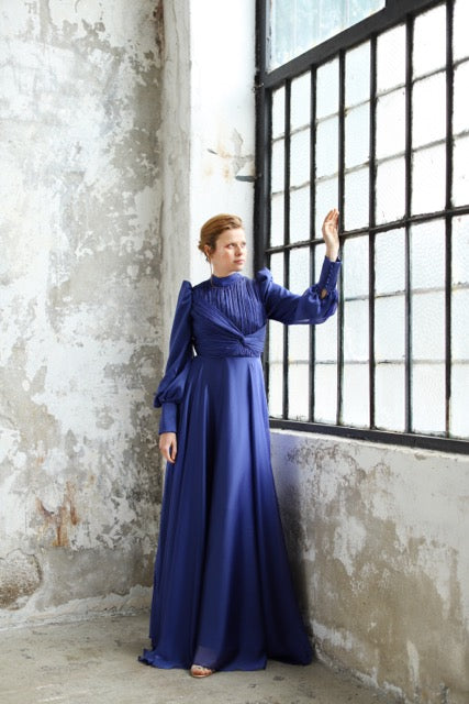 Elektrik Mavisi Şifon Linda Dress 2024