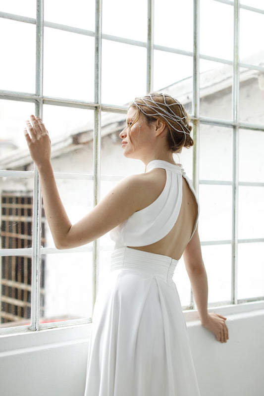 Robe de soirée scintillante couleur cuivre