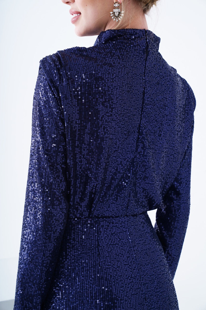 Kupferfarbenes funkelndes Abendkleid