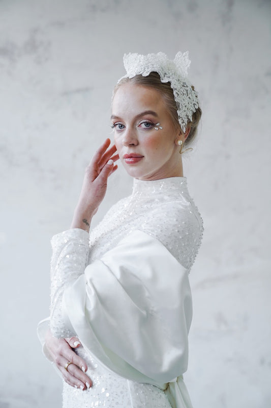 Robe de soirée scintillante couleur cuivre