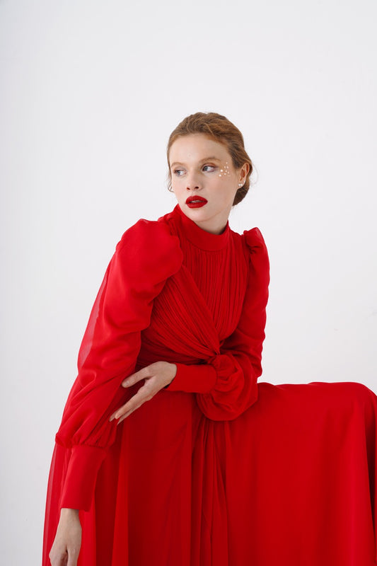 Robe de soirée scintillante couleur cuivre