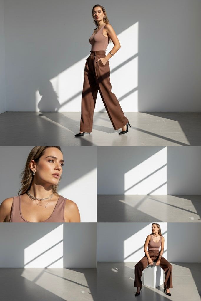 Pileli Bol Paça Palazzo Pantolon