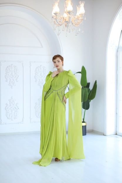 Copper Color Sparkling Evening Dress