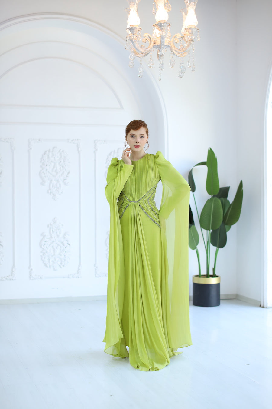 Copper Color Sparkling Evening Dress