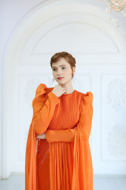 Kupferfarbenes funkelndes Abendkleid