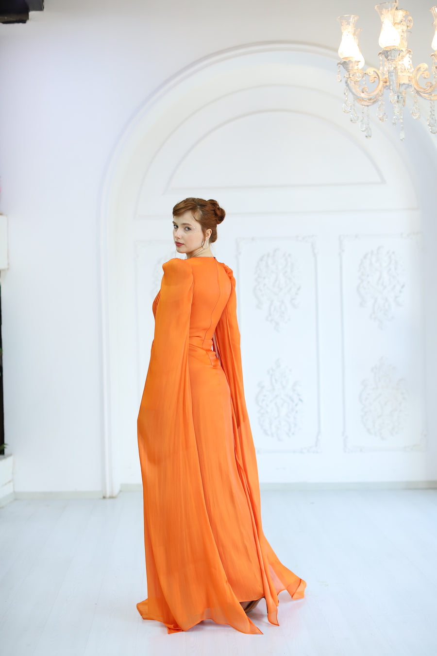 Kupferfarbenes funkelndes Abendkleid