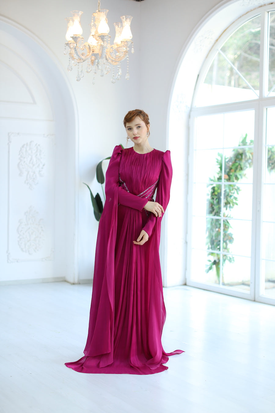 Kupferfarbenes funkelndes Abendkleid