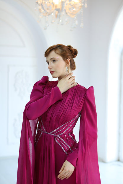 Kupferfarbenes funkelndes Abendkleid