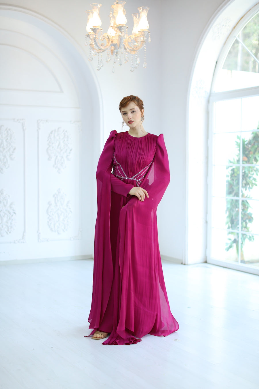 Kupferfarbenes funkelndes Abendkleid