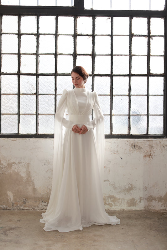 Korsaj Kemerli Elbise Ekru 20253