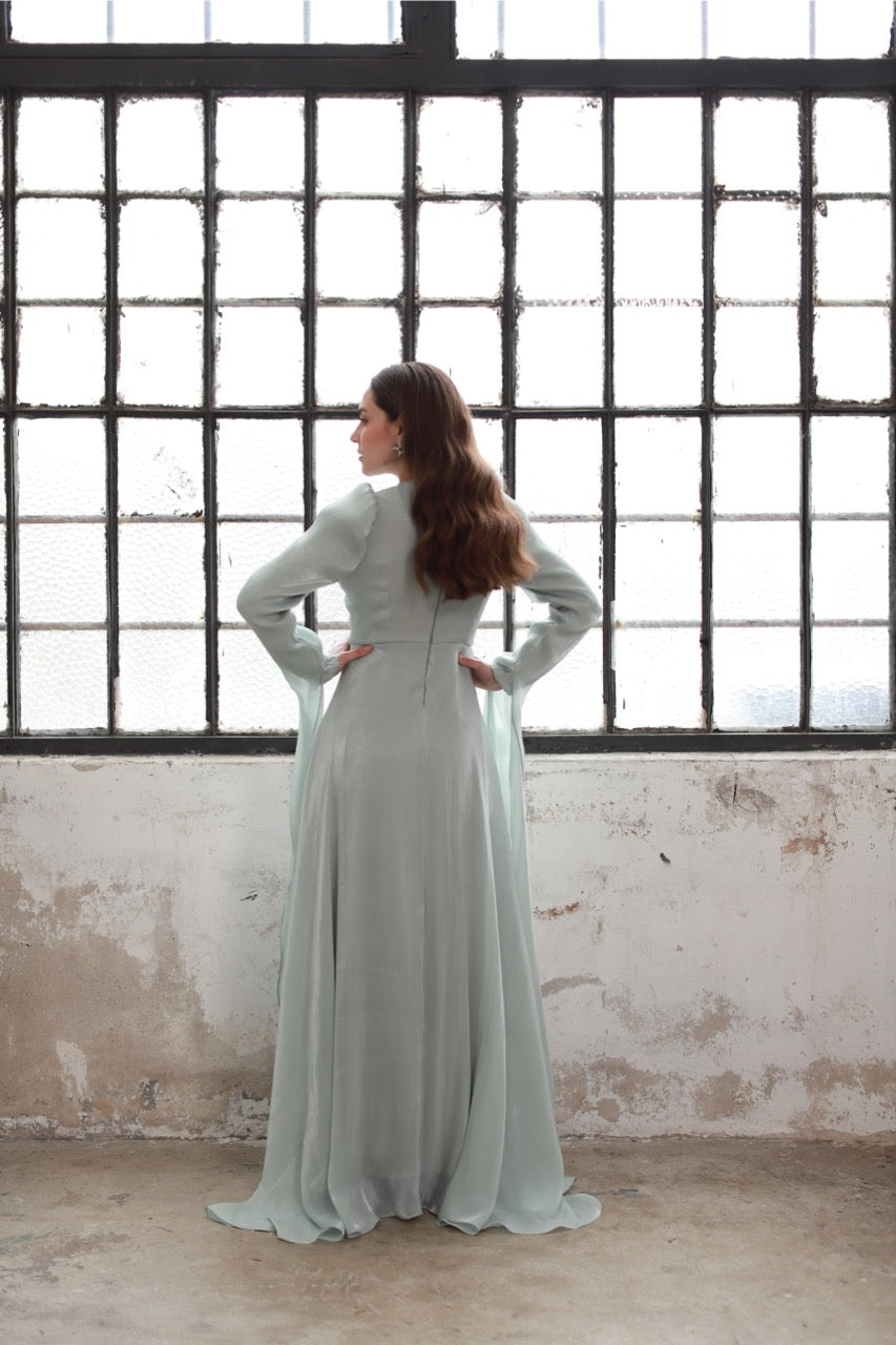 Robe Drapée Détaillée Beige 20251