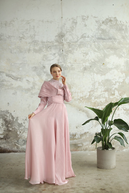 Etol Detaylı Pudra Elbise