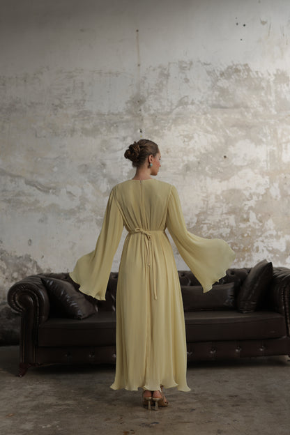 Piliseli Elbise Sarı