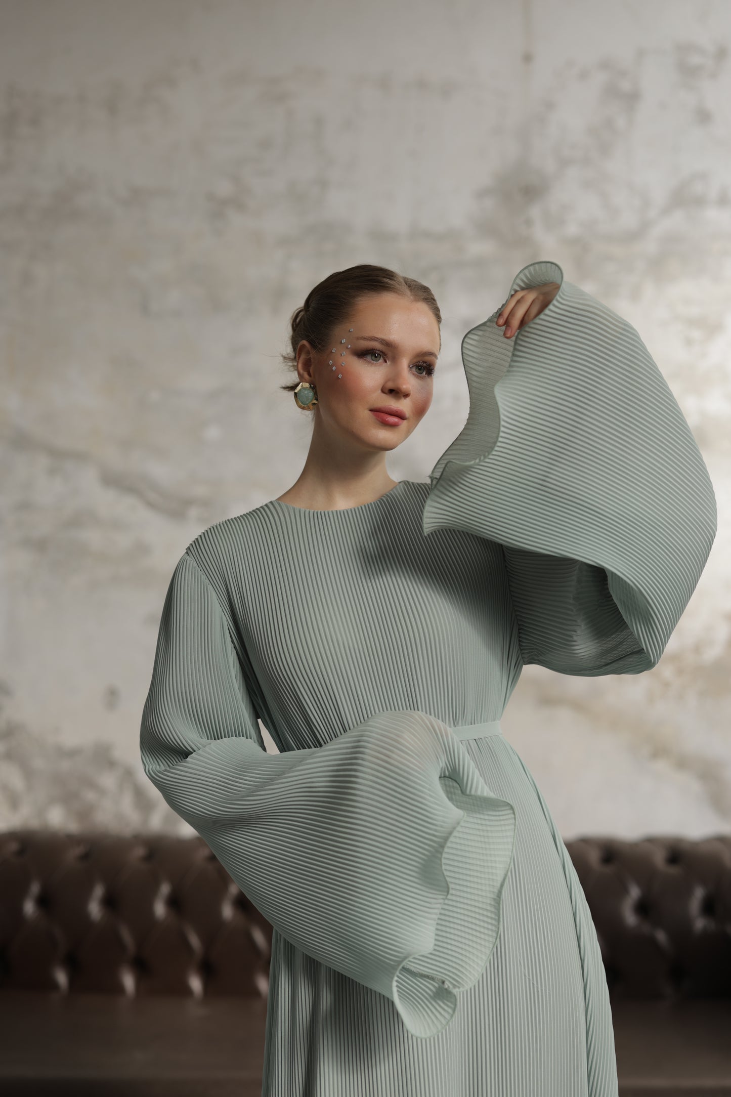 Piliseli Elbise Mint