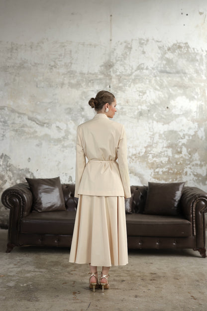 Sekiz parçalı Ekru Etek