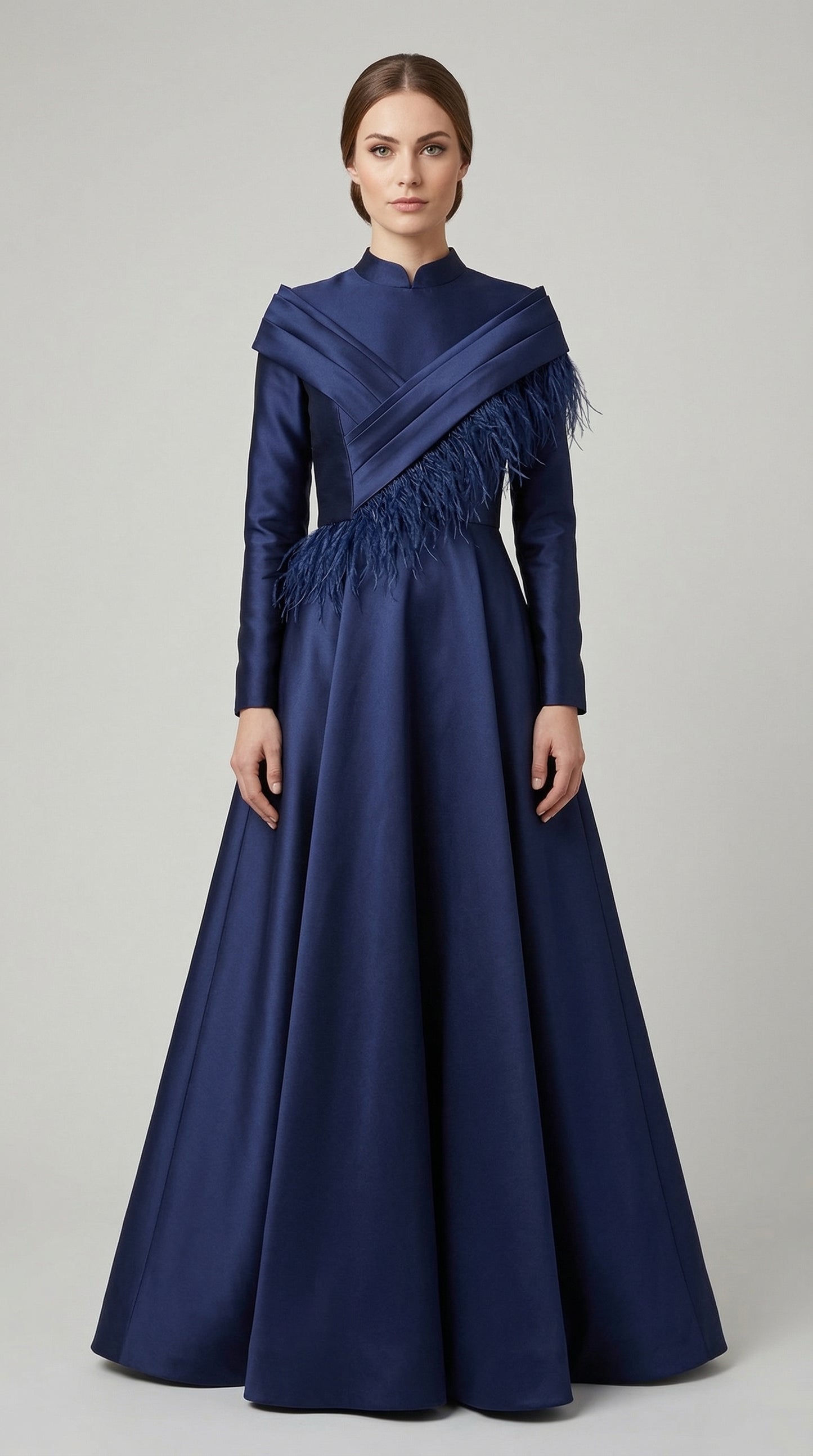 Marineblaues otrisches islamisches Kleidungs-Abendkleid