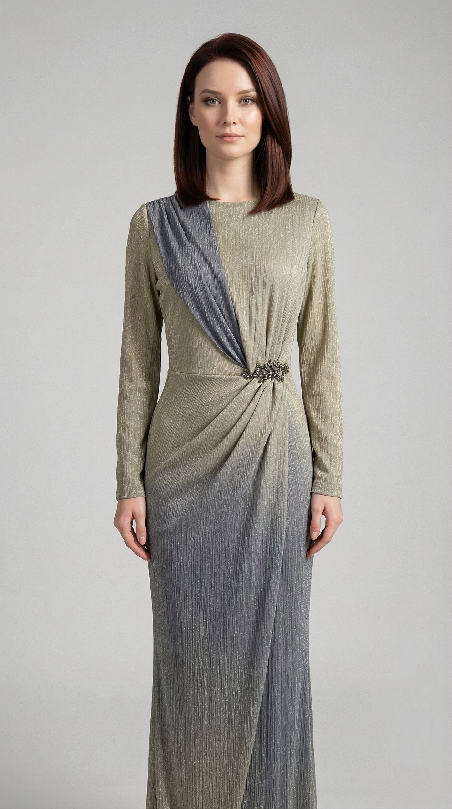 LUMIA – Modern Kesimli, Bel Detaylı, Şık Davet Elbisesi_42