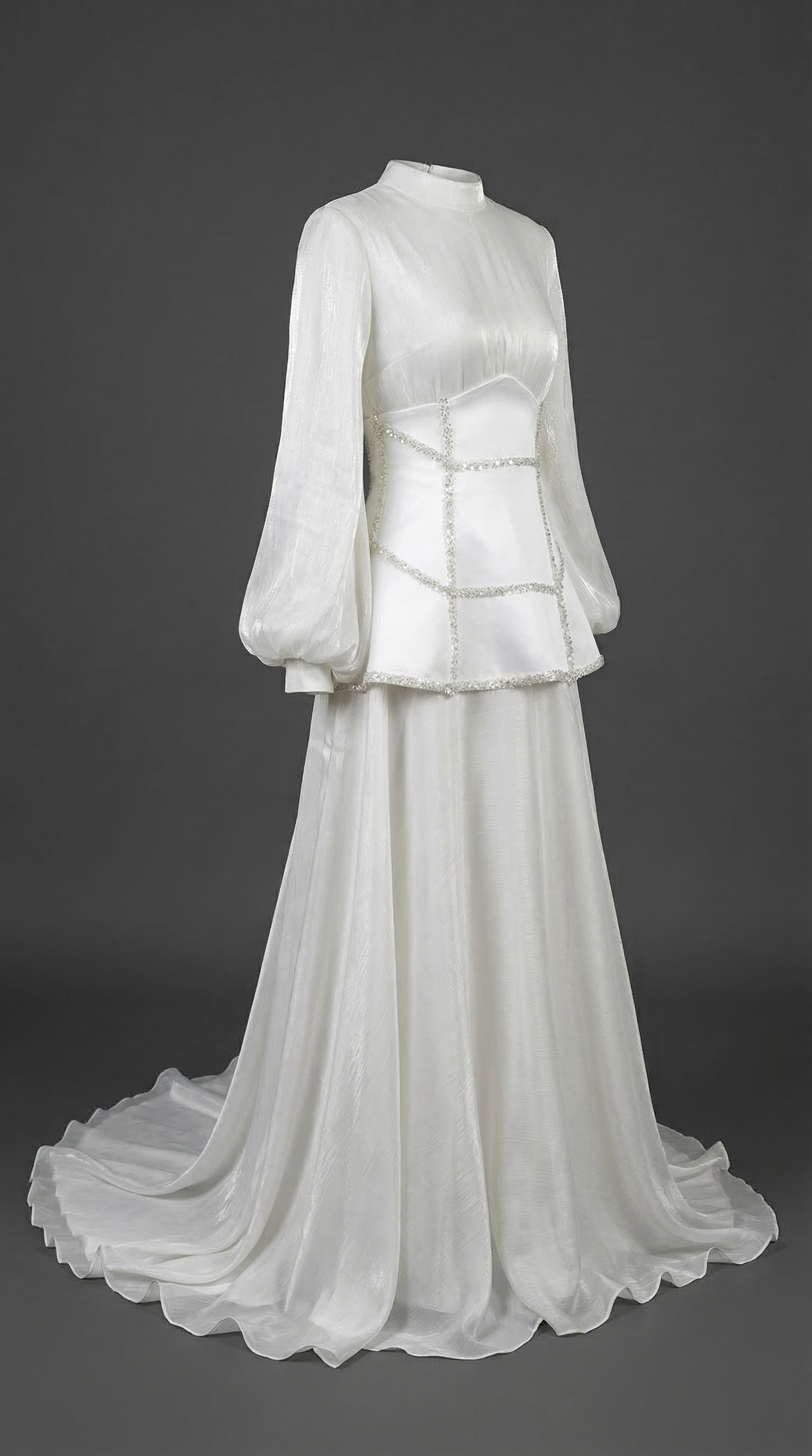 Korse Detay Ekru Pera Dress