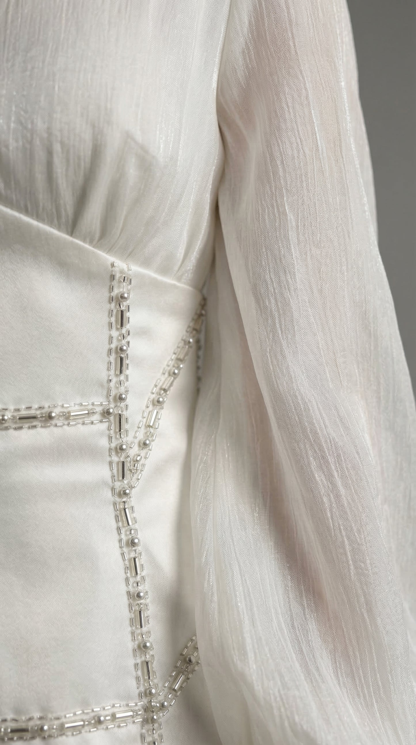 Korse Detay Ekru Pera Dress