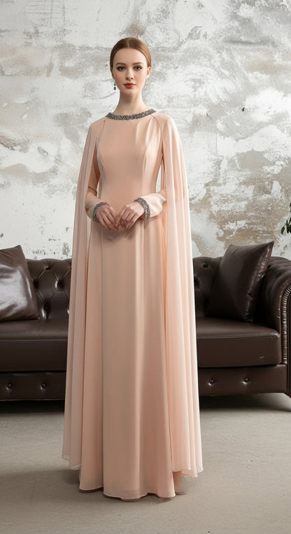 "Nostaljik Esinti" - Şifon Pileli ve İllüzyon Yaka Özel İşleme Dantel Elbise_58