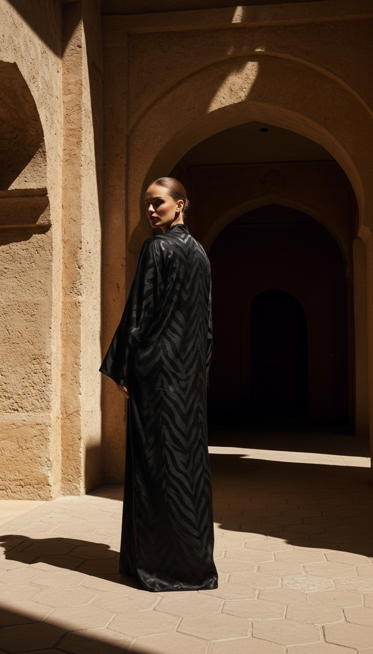 Sahra Noir Kimono Abaya – 26621