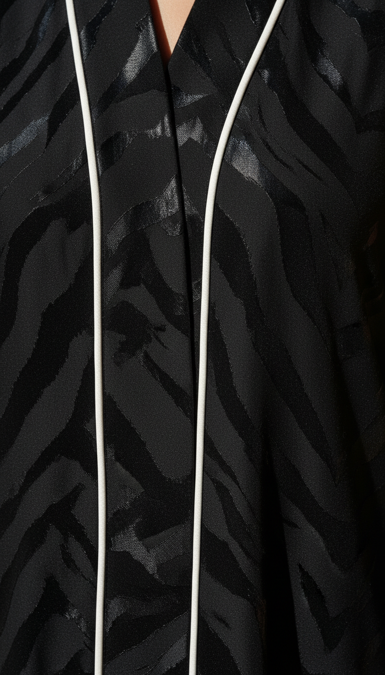 Zebra Desenli Lüks Kimono Abaya - 26622