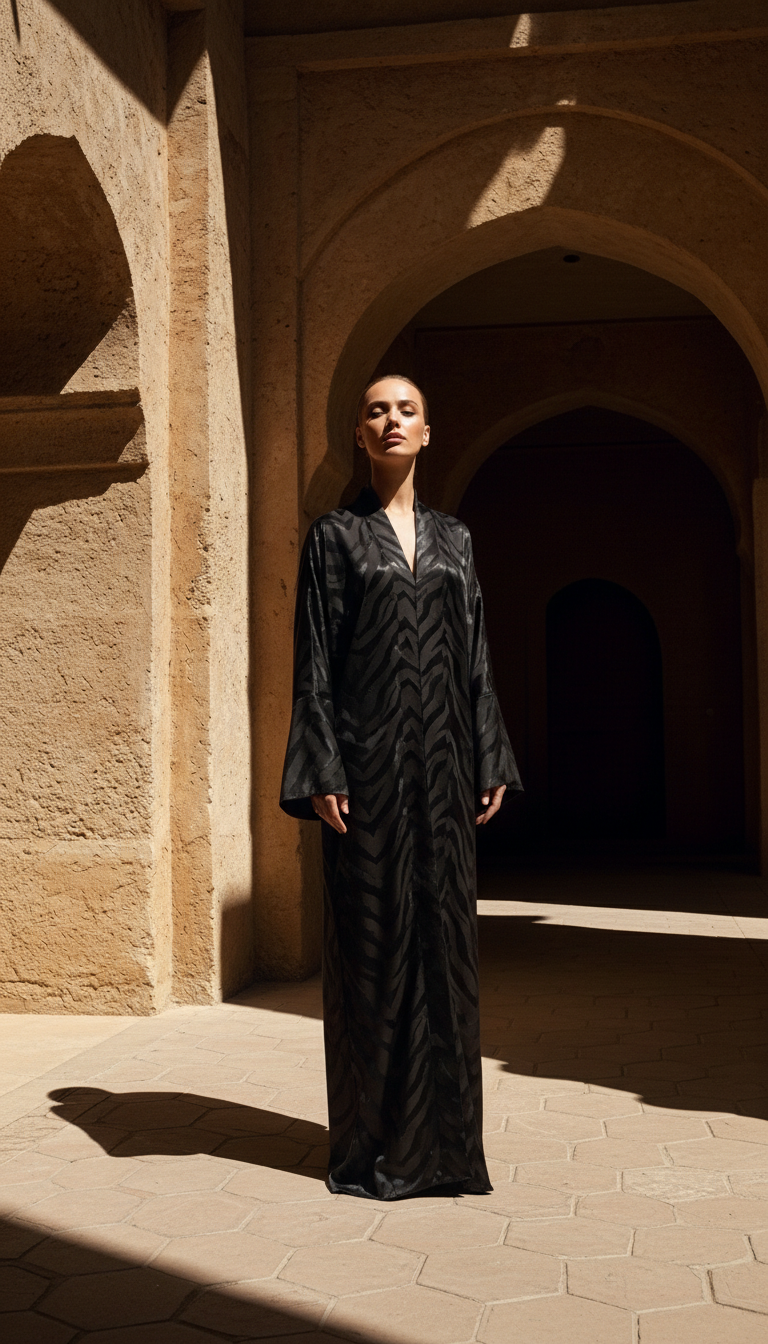 Sahra Noir Kimono Abaya – 26621