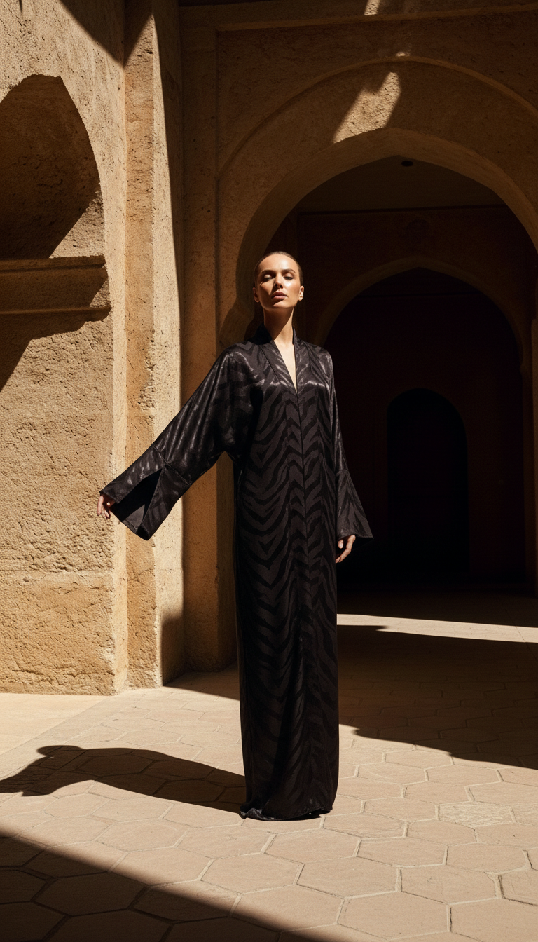 Sahra Noir Kimono Abaya – 26621