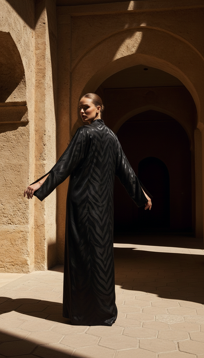 Sahra Noir Kimono Abaya – 26621
