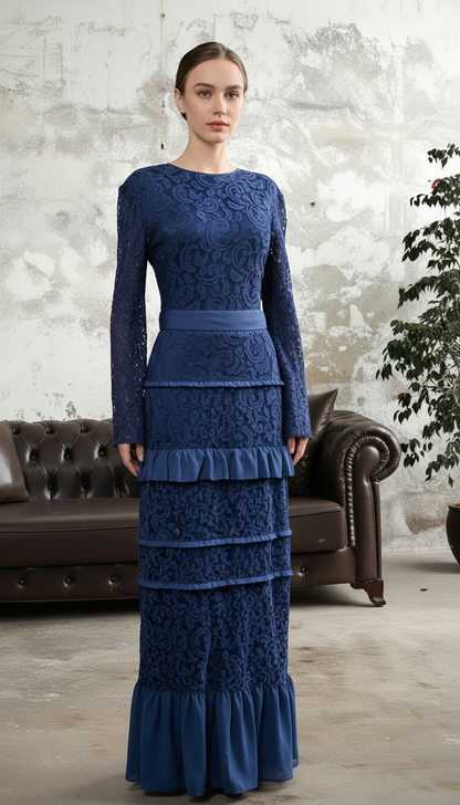 Püskül Pelerinli ve Puantiye Detaylı Balık Model Tasarım Abiye_32