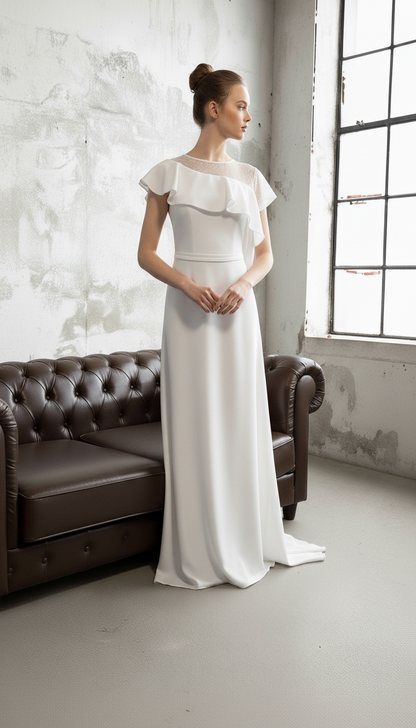 Omuz Volanlı Özel Tasarım Abiye Elbise_50