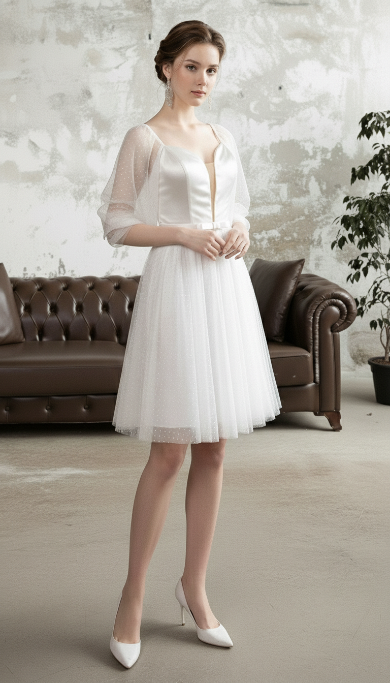 Seravelle Tül Detaylı Kısa Abiye Elbise_39