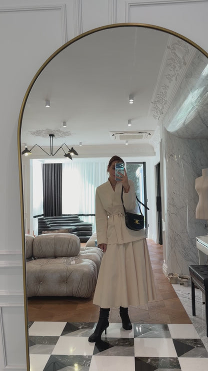 Sekiz parçalı Ekru Etek