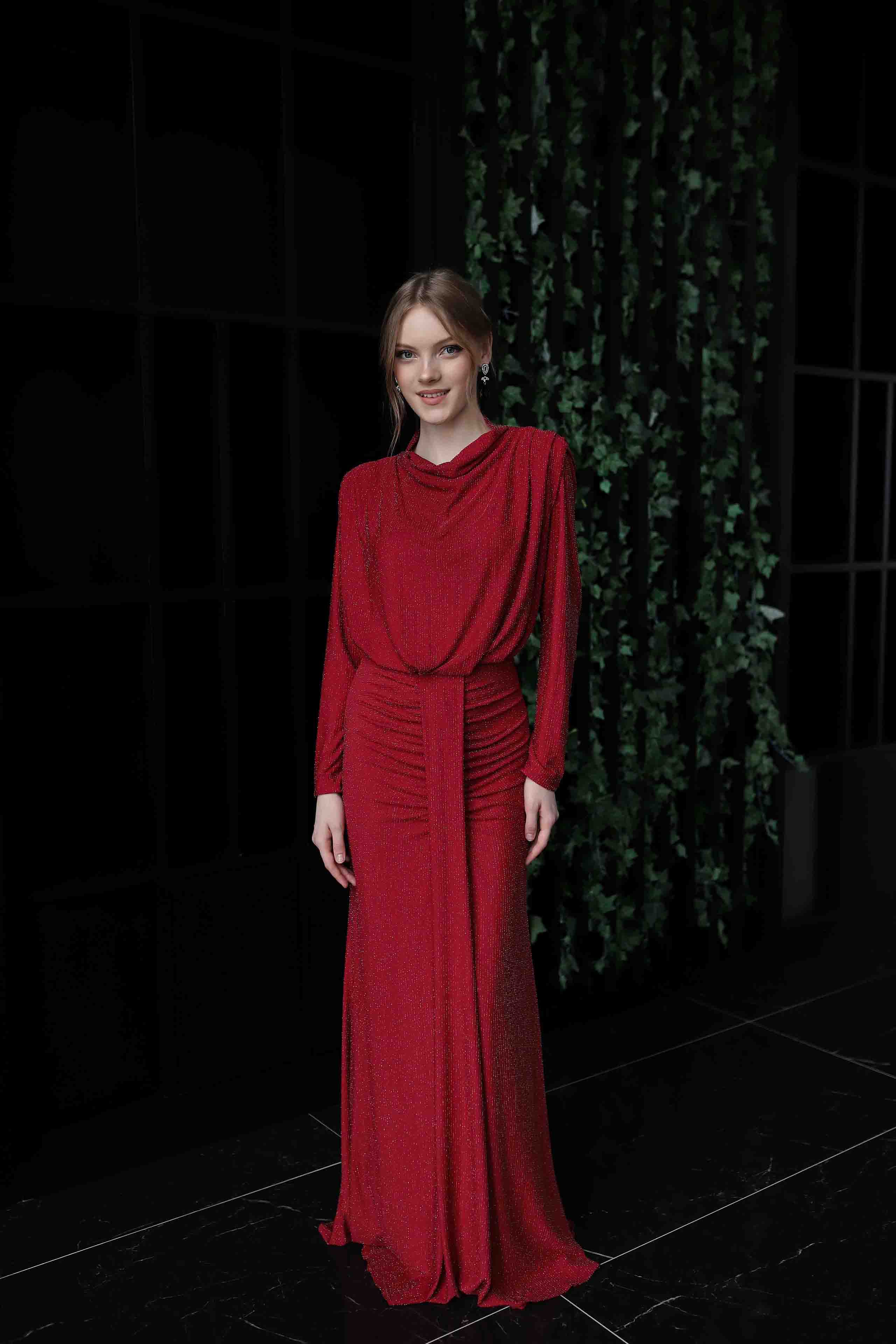 Claret Red Evening Dress