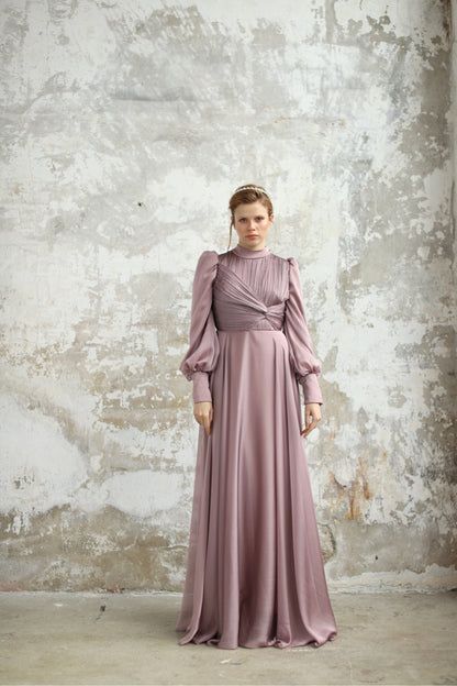 Copper Color Glittering Islamic Clothing Evening Dress | Minel Ask Minel Ak Copper Color Glittering Islamic Clothing Evening Dress | Minel Ask Minel Ak