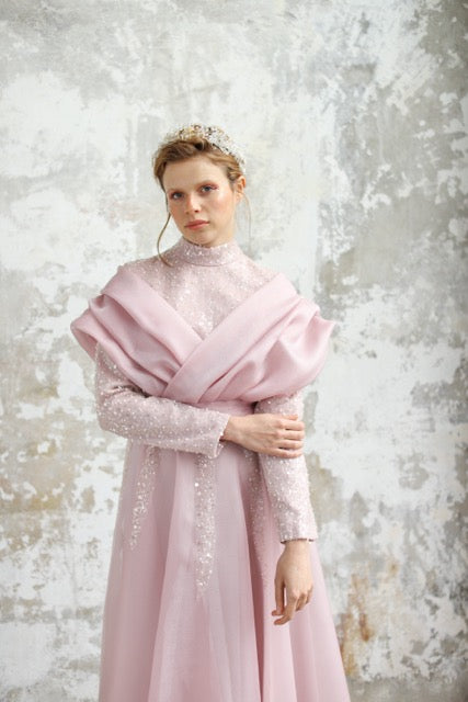 Kupferfarbenes funkelndes Abendkleid