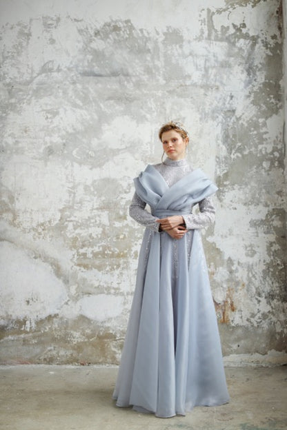 Kupferfarbenes funkelndes Abendkleid