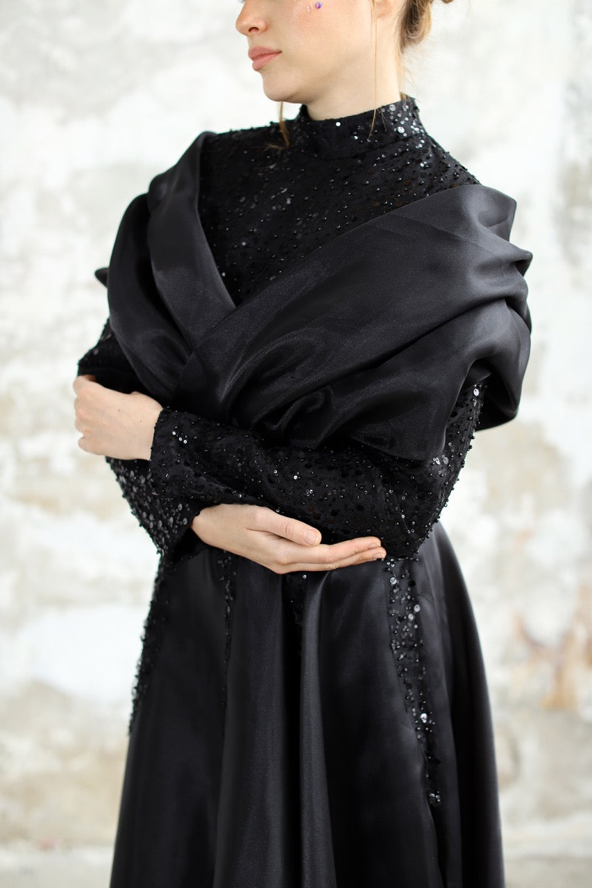 Kupferfarbenes funkelndes Abendkleid