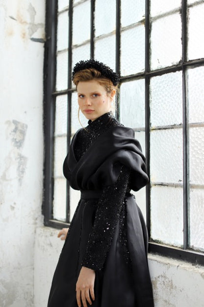 Kupferfarbenes funkelndes Abendkleid