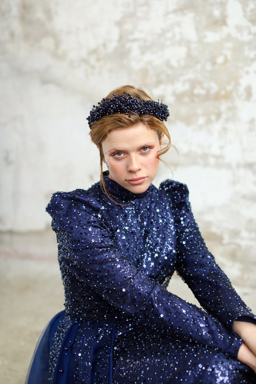 Kupferfarbenes funkelndes Abendkleid